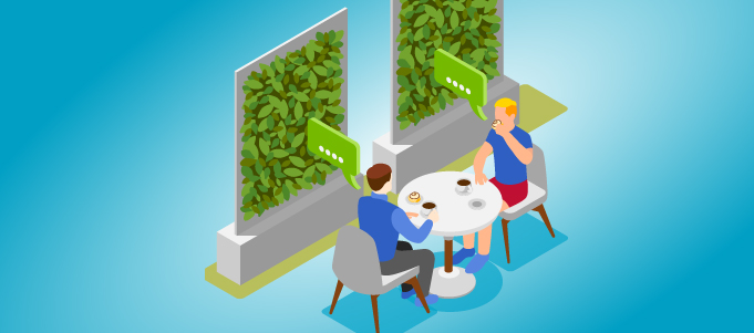 Two people having a conversation