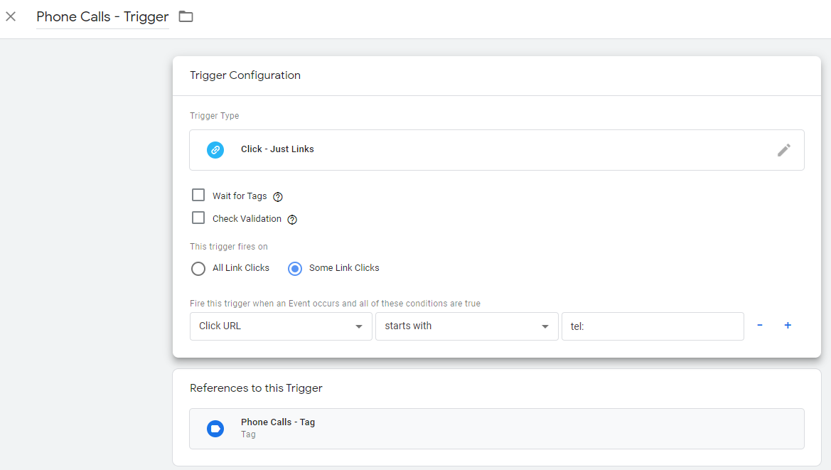 Phone call trigger example