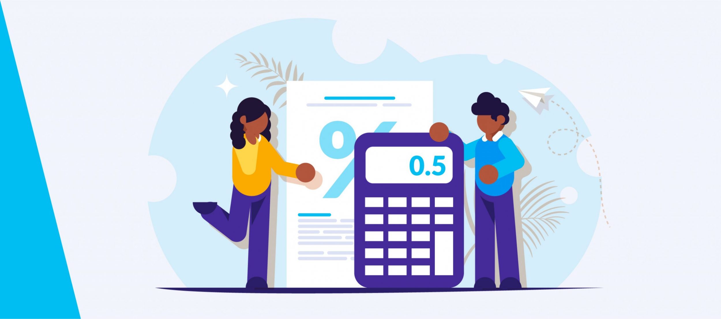 illustration of calculator and rate document