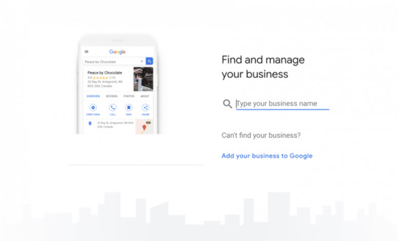 Screen shot of Google Business Profile - Find and manage your business