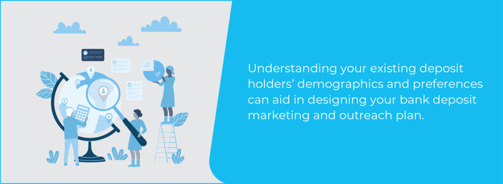 action plan to increase bank sales Text: Understanding your existing deposit holders' demographics and preferences can aid in designing your bank deposit marketing and outreach plan.