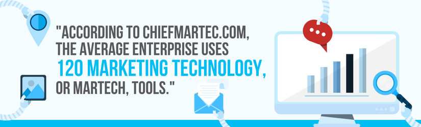 According to chiefmartec the average enterprise uses 120 marketing technology or martech tools.